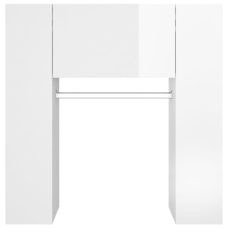 vidaXL Skrinka do chodby lesklá biela 97,5x37x99 cm spracované drevo