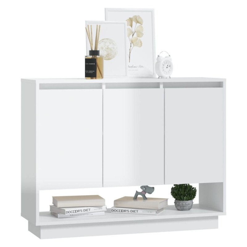 vidaXL Komoda lesklá biela 97x31x75 cm drevotrieska