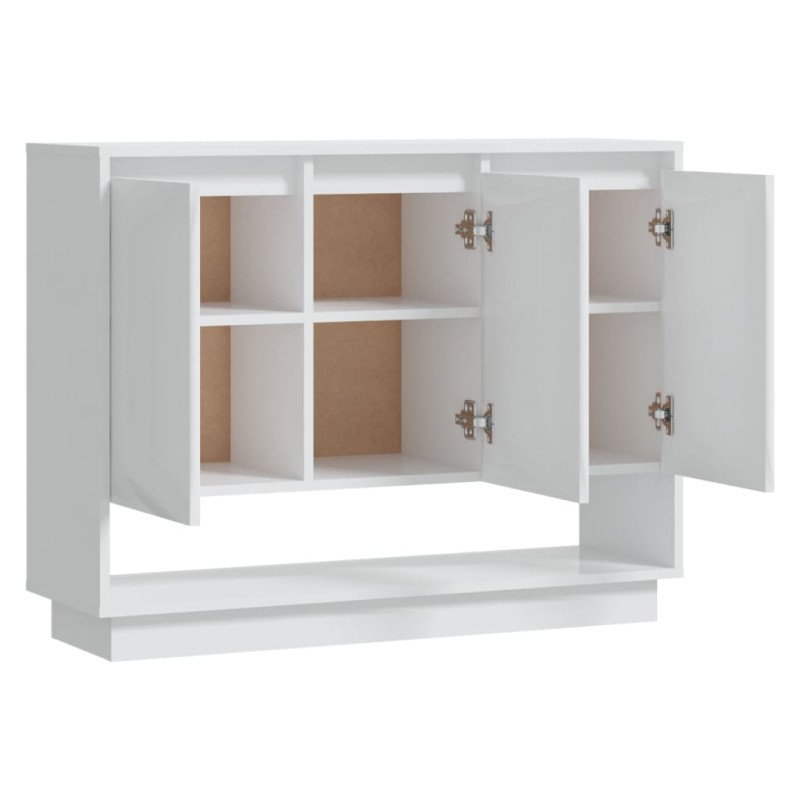 vidaXL Komoda lesklá biela 97x31x75 cm drevotrieska