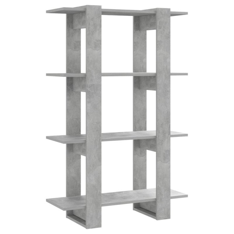 vidaXL Knižnica/deliaca stena betónová sivá 80x30x123,5 cm