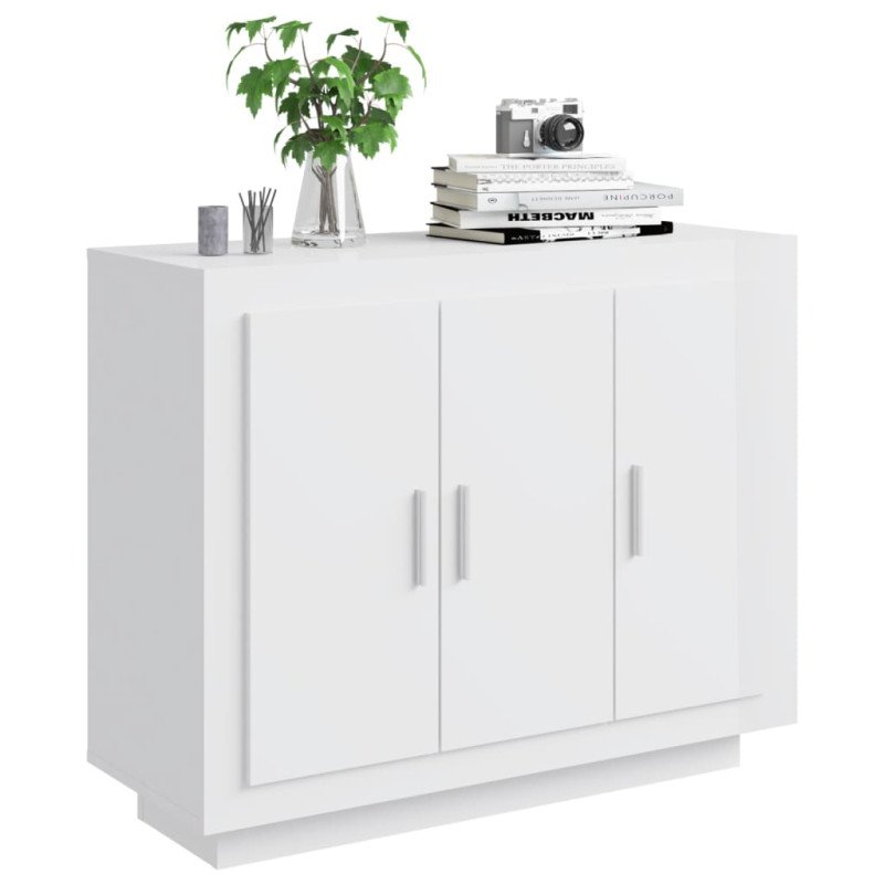vidaXL Komoda lesklá biela 92x35x75 cm spracované drevo
