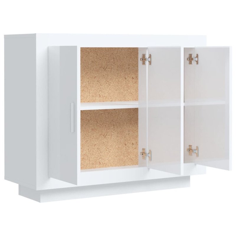 vidaXL Komoda lesklá biela 92x35x75 cm spracované drevo