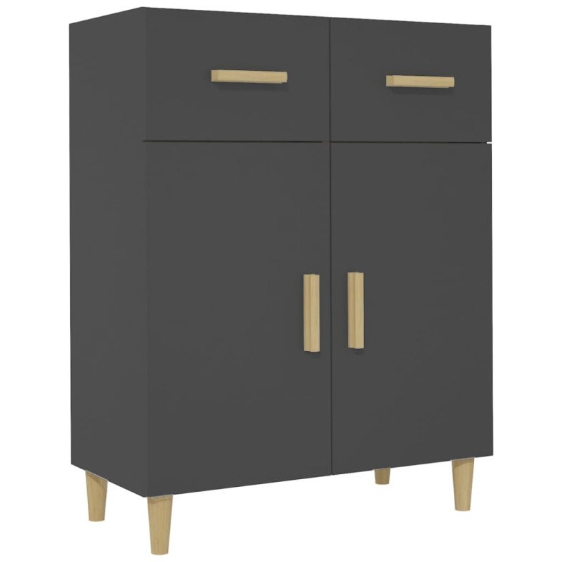 vidaXL Komoda čierna 69,5x34x89 cm spracované drevo