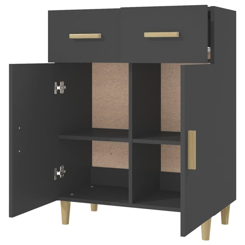 vidaXL Komoda čierna 69,5x34x89 cm spracované drevo