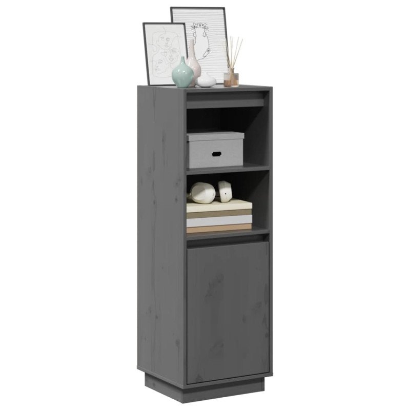 vidaXL Komoda sivá 37x34x110 cm masívna borovica