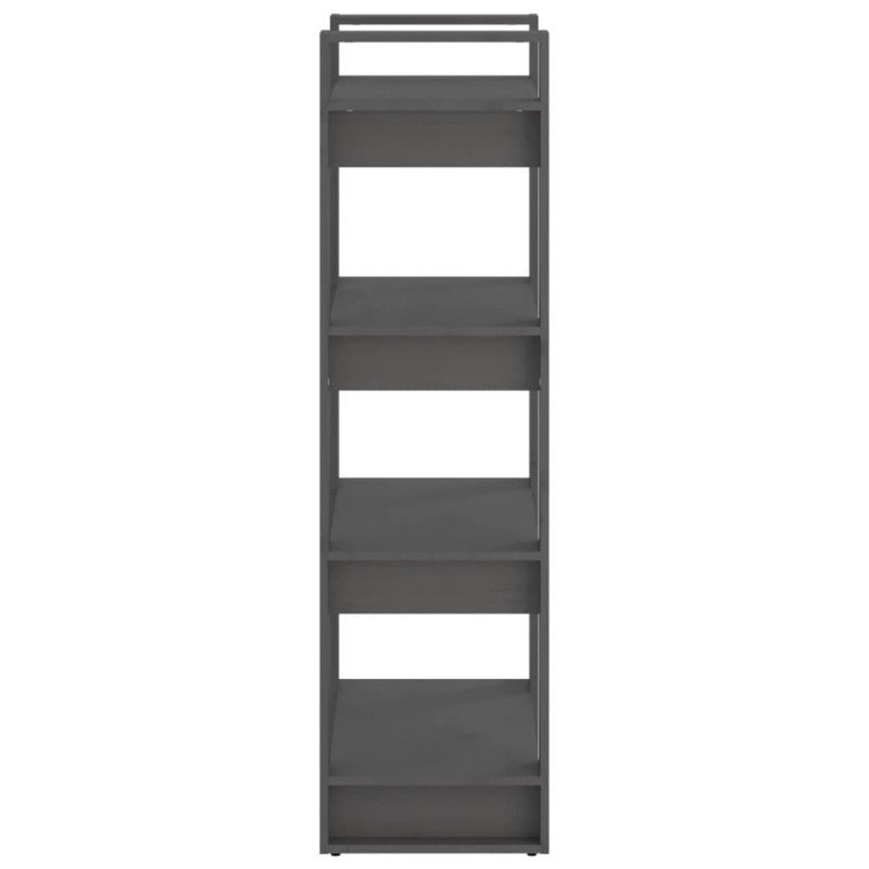 vidaXL Knižnica/deliaca stena sivá 60x35x125 cm masívne drevo