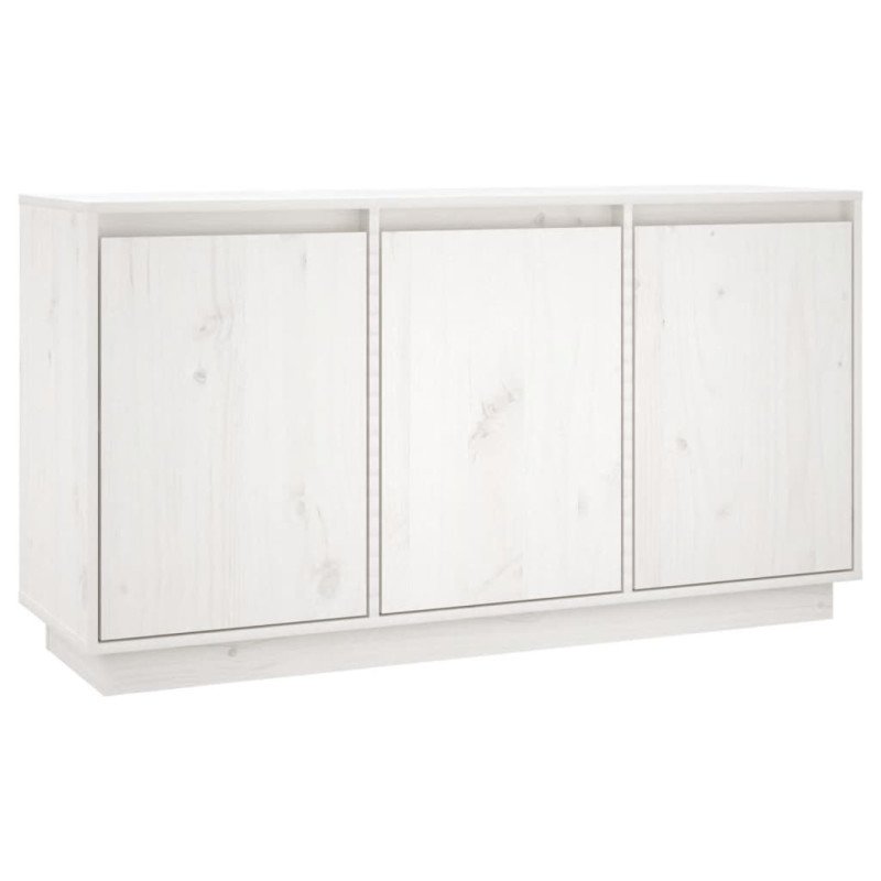 vidaXL Komoda biela 111x34x60 cm borovicový masív