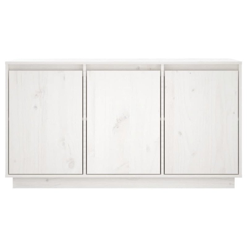 vidaXL Komoda biela 111x34x60 cm borovicový masív