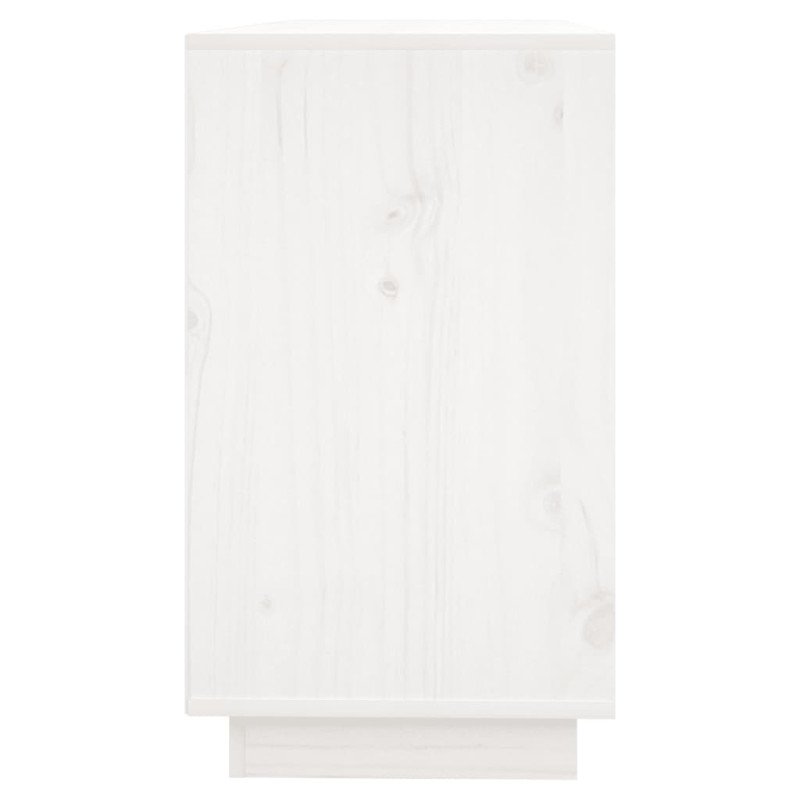 vidaXL Komoda biela 111x34x60 cm borovicový masív