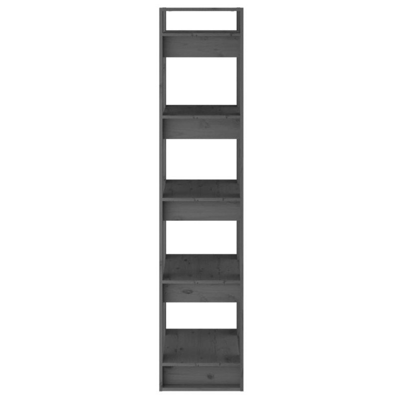 vidaXL Knižnica/deliaca stena sivá 41x35x160 cm masívna borovica