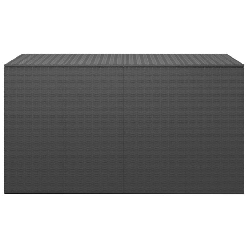 vidaXL Záhradný box na vankúše z polyratanu 194x100x103 cm čierny