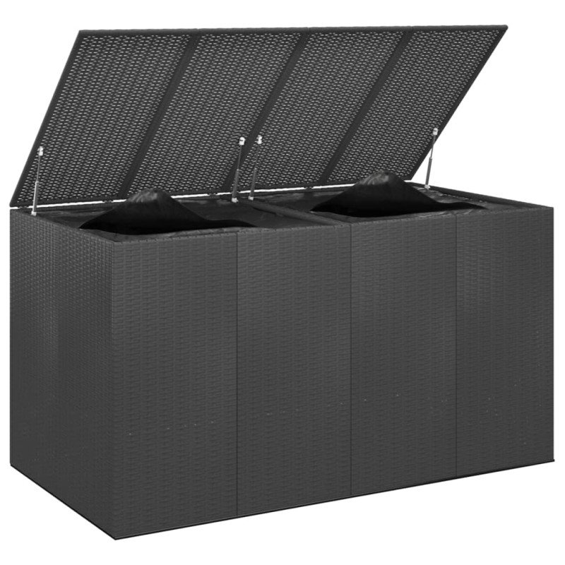 vidaXL Záhradný box na vankúše z polyratanu 194x100x103 cm čierny