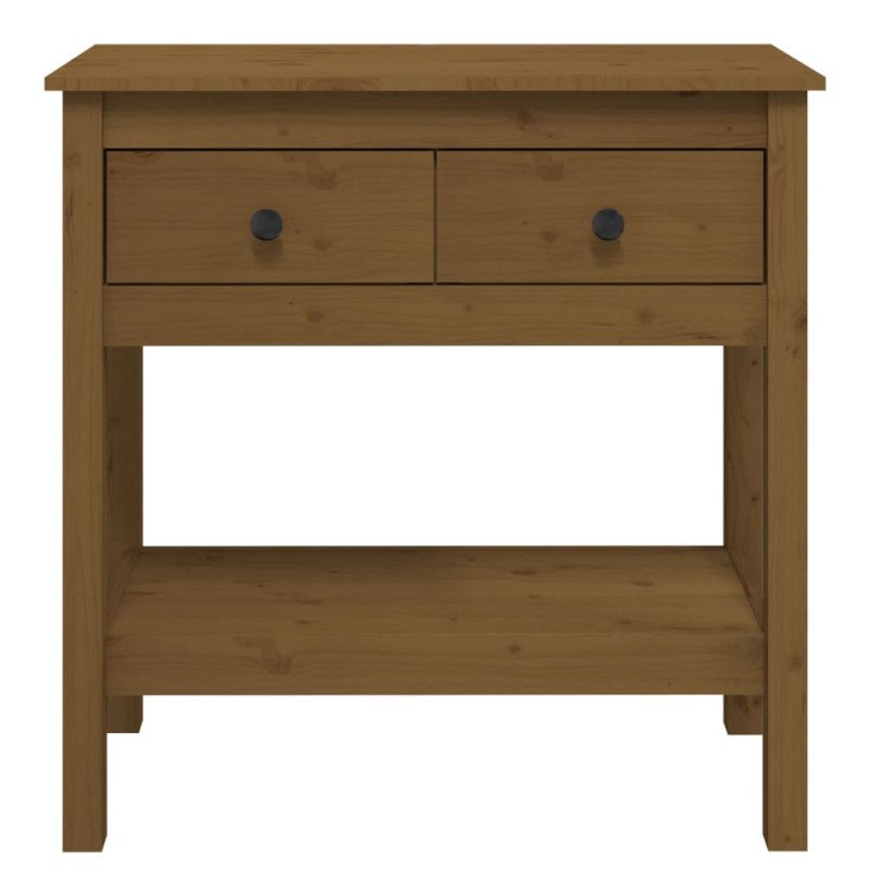 vidaXL Konzolový stolík medovo-hnedý 75x35x75 cm masívna borovica