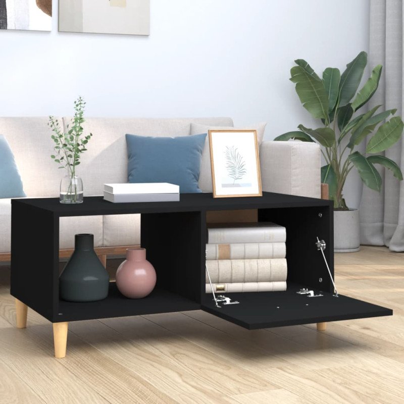 vidaXL Konferenčný stolík čierny 89,5x50x40 cm spracované drevo