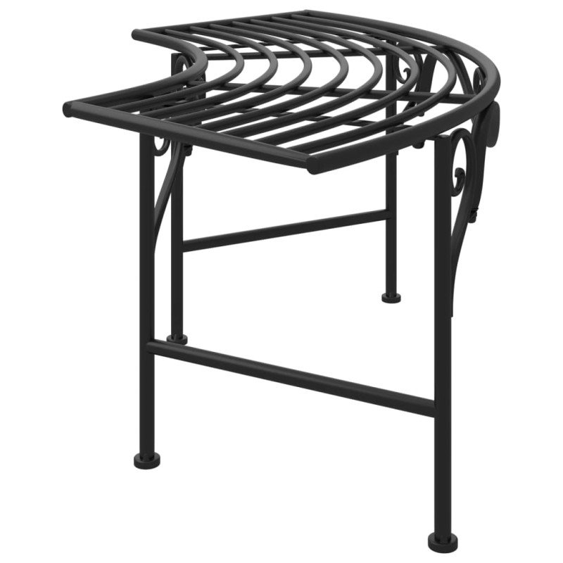 vidaXL Lavica okolo stromu 113 cm čierna oceľová