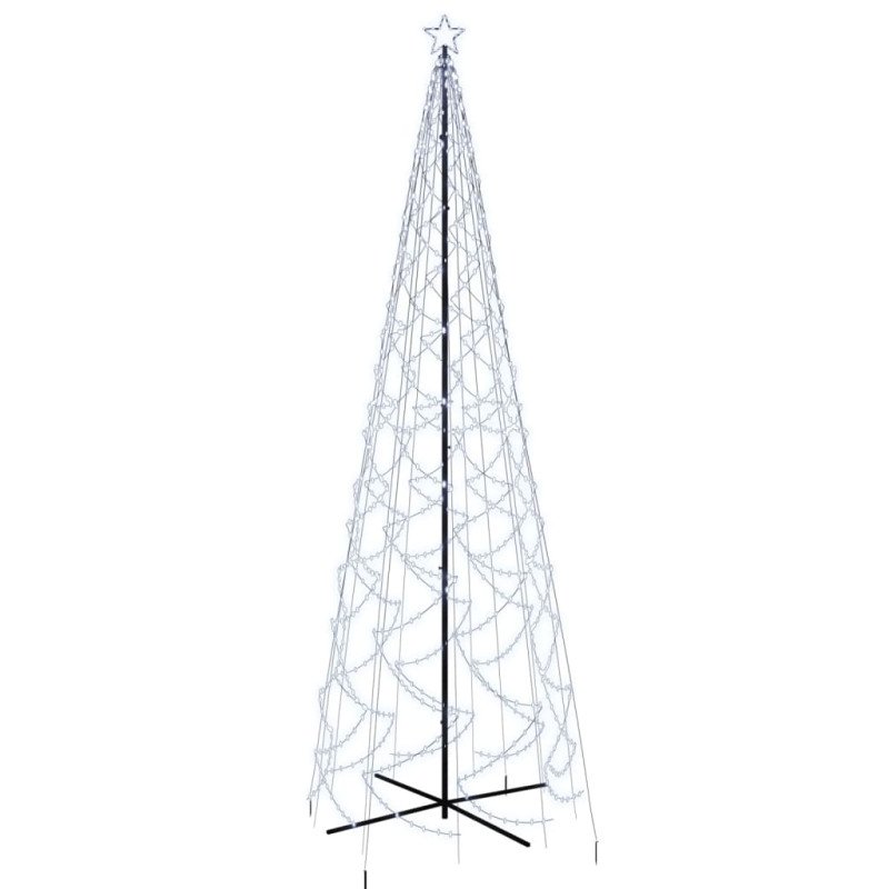 vidaXL Vianočný stromček kužeľ studený biely 1400 LED 160x500 cm