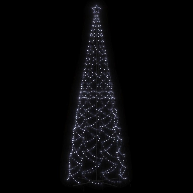 vidaXL Vianočný stromček kužeľ studený biely 1400 LED 160x500 cm