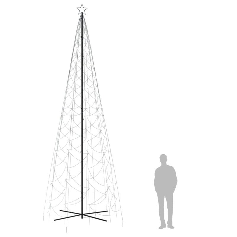 vidaXL Vianočný stromček kužeľ studený biely 1400 LED 160x500 cm