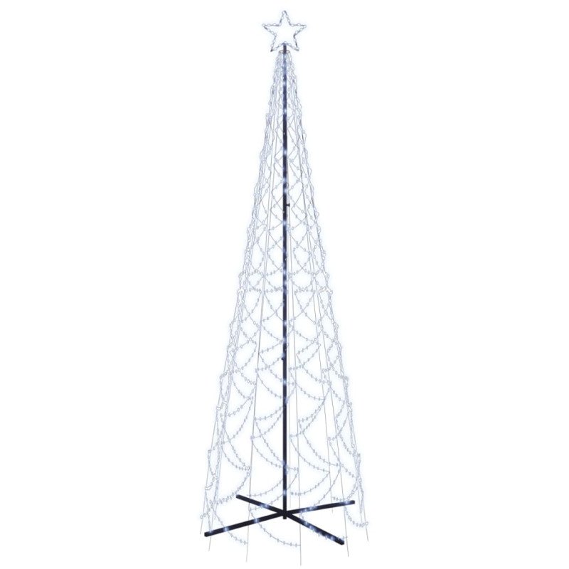 vidaXL Vianočný stromček kužeľ studené biele svetlo 500 LED 100x300 cm