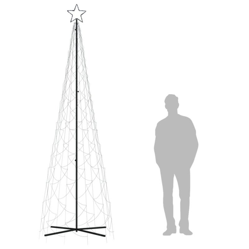 vidaXL Vianočný stromček kužeľ studené biele svetlo 500 LED 100x300 cm