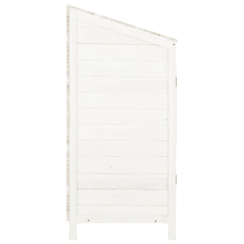 vidaXL Záhradná kôlňa biela 55x52x112 cm masívne jedľové drevo
