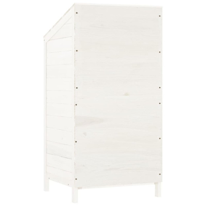 vidaXL Záhradná kôlňa biela 55x52x112 cm masívne jedľové drevo