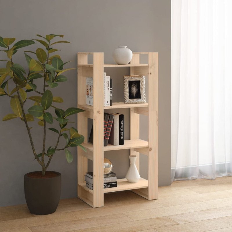 vidaXL Knižnica/deliaca stena 60x35x125 cm masívna borovica