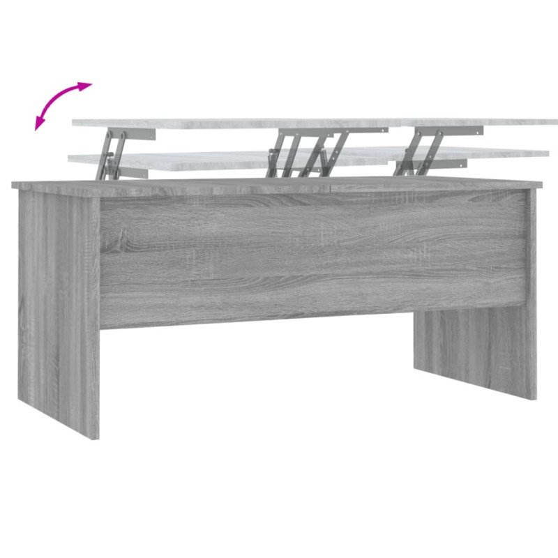 vidaXL Konferenčný stolík sivý sonoma 102x50,5x46,5cm spracované drevo