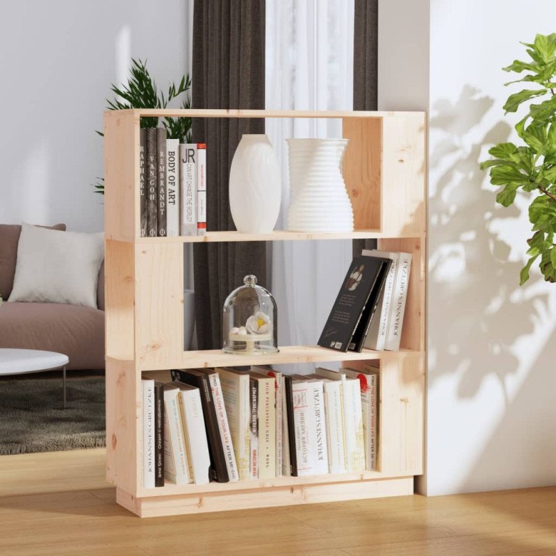 vidaXL Knižnica/deliaca stena 80x25x101 cm masívna borovica
