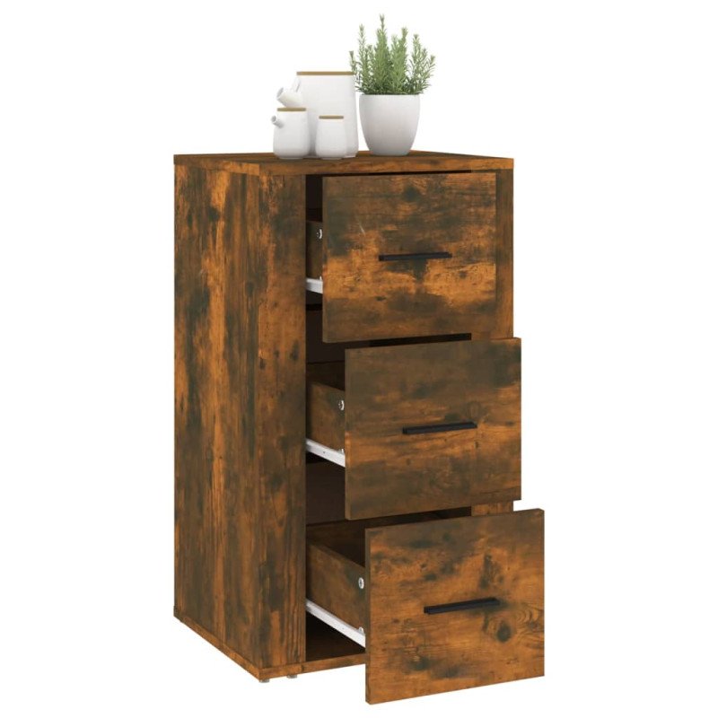 vidaXL Komoda dymový dub 40x33x70 cm spracované drevo
