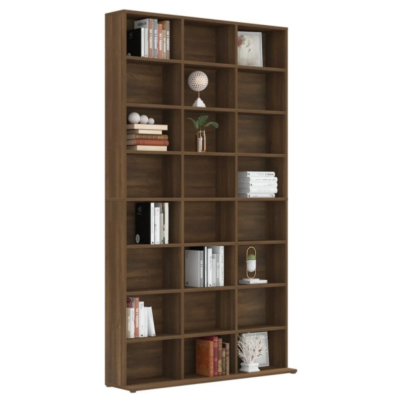 vidaXL CD skrinka hnedý dub 102x23x177,5 cm spracované drevo