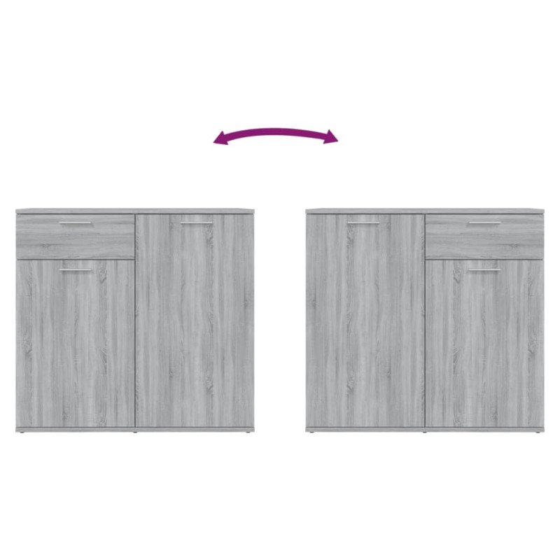 vidaXL Komoda sivá sonoma 80x36x75 cm spracované drevo