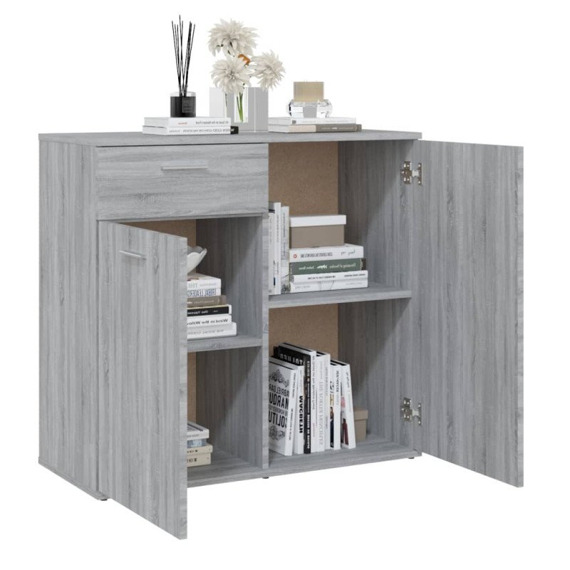 vidaXL Komoda sivá sonoma 80x36x75 cm spracované drevo