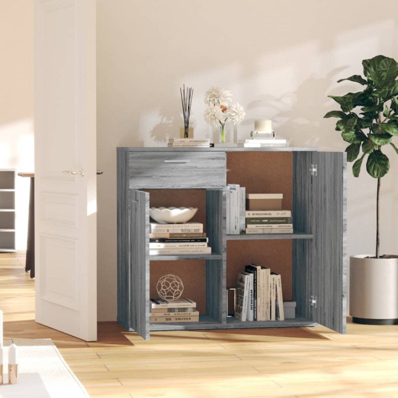vidaXL Komoda sivá sonoma 80x36x75 cm spracované drevo