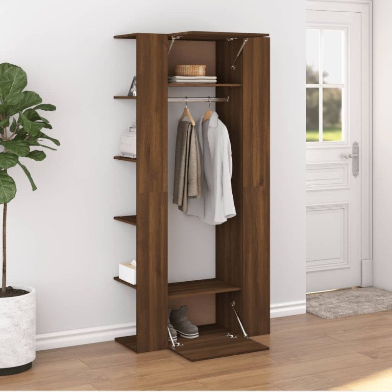 vidaXL Skrinka do chodby hnedý dub 97,5x37x99 cm spracované drevo