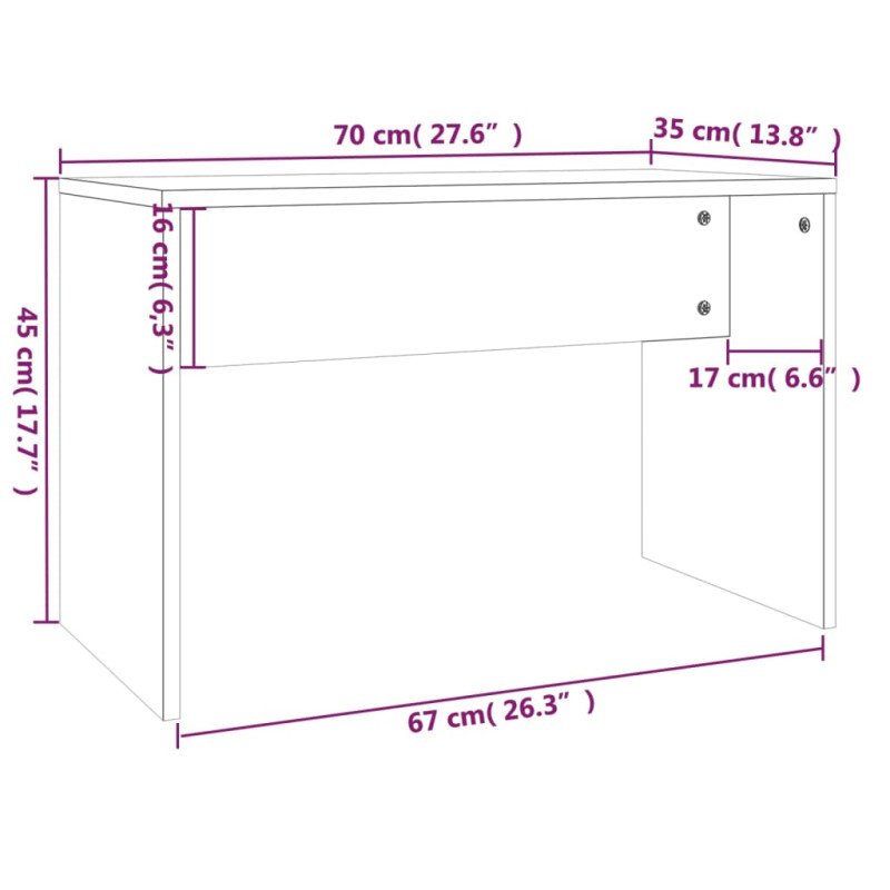 vidaXL Taburetka dymový dub 70x35x45 cm spracované drevo