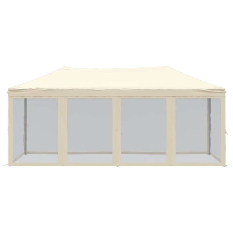 vidaXL Skladací párty stan s bočnicami krémový 3x6 m