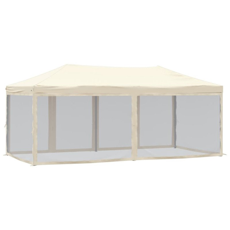 vidaXL Skladací párty stan s bočnicami krémový 3x6 m