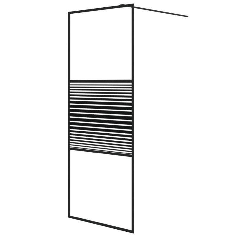 vidaXL Sprchová zástena čierna 80x195 cm priehľadné ESG sklo