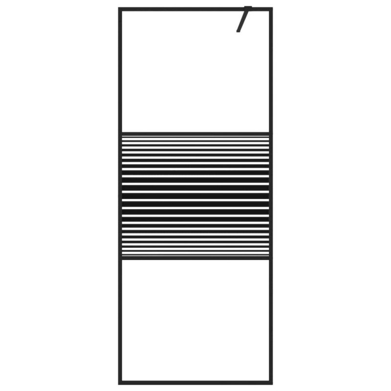 vidaXL Sprchová zástena čierna 80x195 cm priehľadné ESG sklo