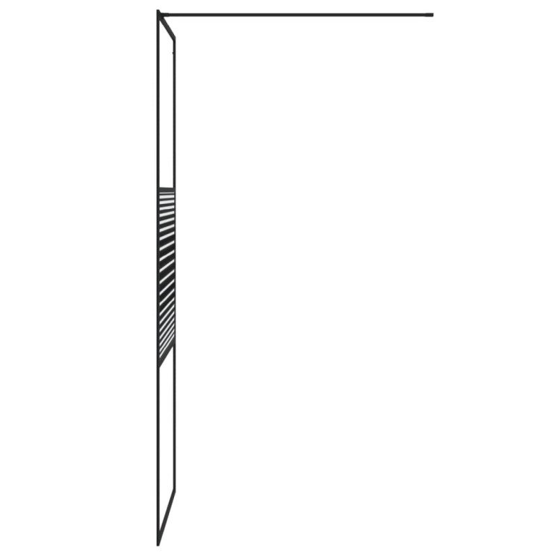 vidaXL Sprchová zástena čierna 80x195 cm priehľadné ESG sklo