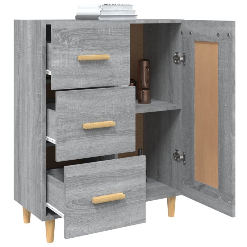 vidaXL Komoda sivý dub sonoma 69,5x34x90 cm spracované drevo
