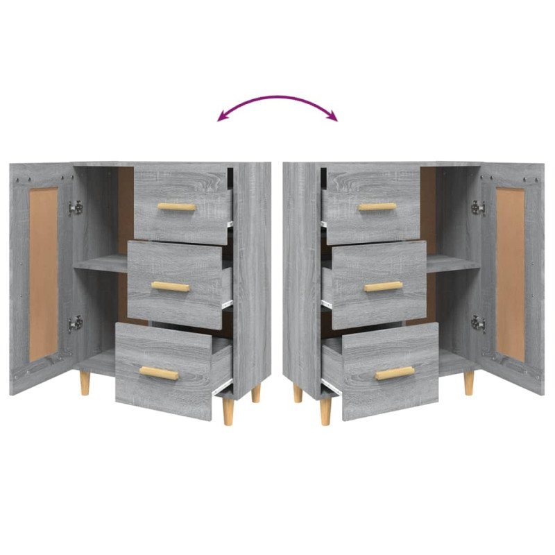 vidaXL Komoda sivý dub sonoma 69,5x34x90 cm spracované drevo