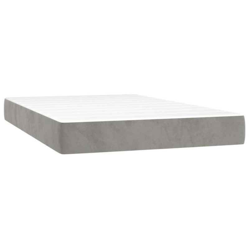 vidaXL Matrac s taštičkovými pružinami bledosivý 120x200x20 cm zamat