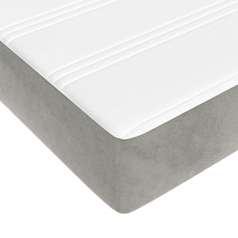 vidaXL Matrac s taštičkovými pružinami bledosivý 120x200x20 cm zamat