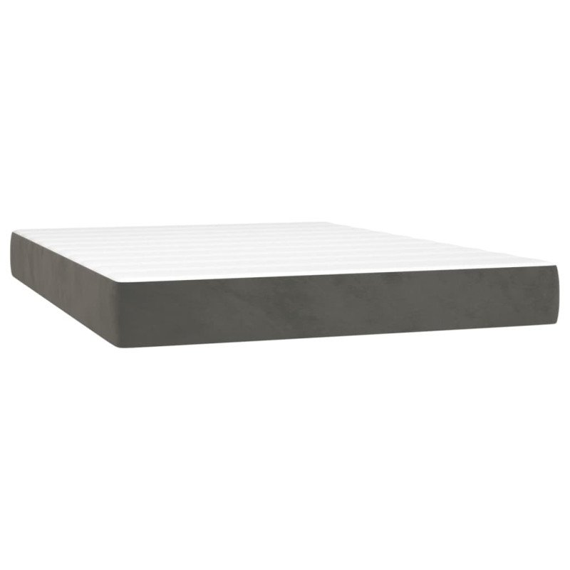 vidaXL Matrac s taštičkovými pružinami tmavosivý 140x190x20 cm zamat