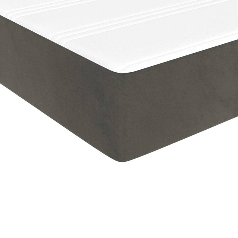 vidaXL Matrac s taštičkovými pružinami tmavosivý 140x190x20 cm zamat