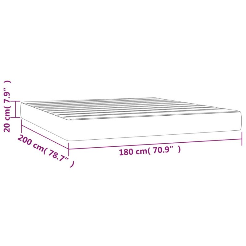 vidaXL Matrac s taštičkovými pružinami sivohnedý 180x200x20 cm látka