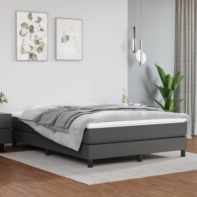 vidaXL Matrac s taštičkovými pružinami sivý 140x200x20 cm umelá koža