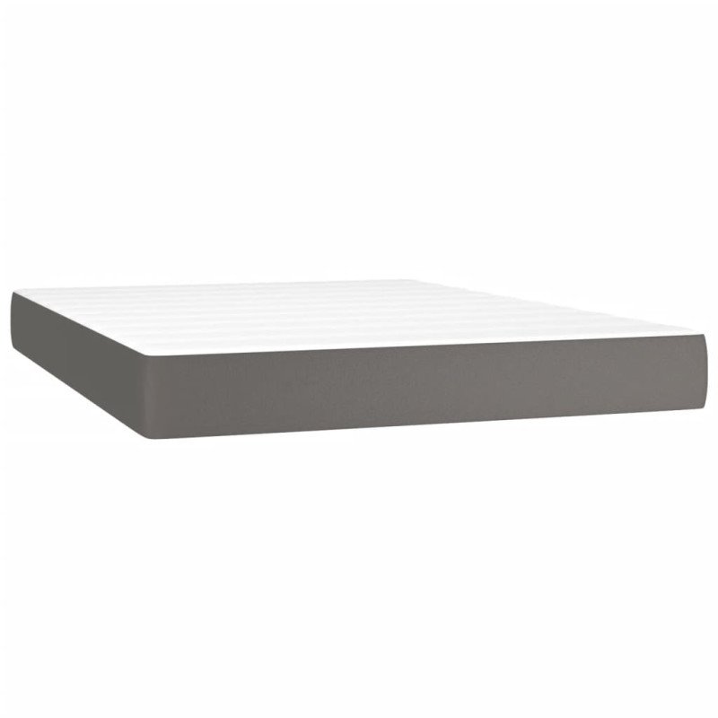 vidaXL Matrac s taštičkovými pružinami sivý 140x200x20 cm umelá koža